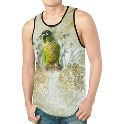 Sweet parrot with floral elements New All Over Print Tank Top for Men (Model T46)