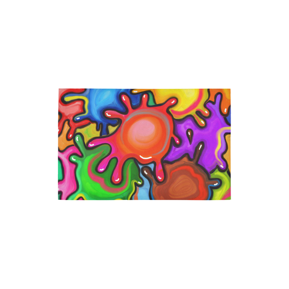 Vibrant Abstract Paint Splats Area Rug 2'7"x 1'8‘’