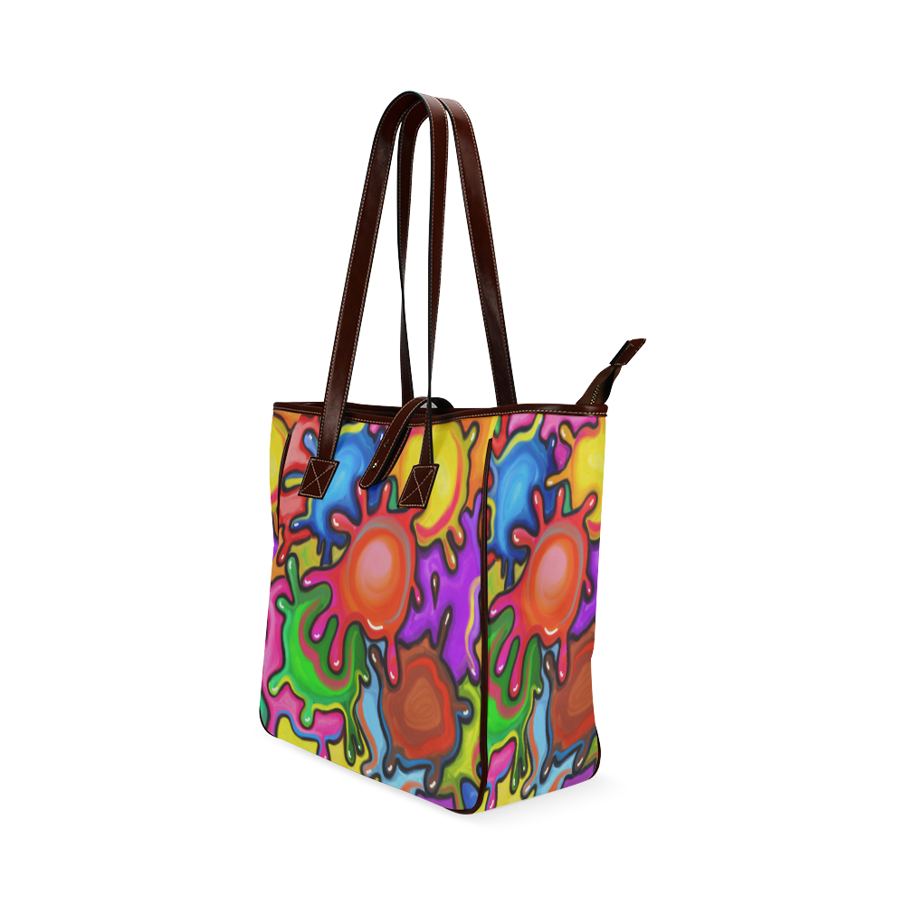 Vibrant Abstract Paint Splats Classic Tote Bag (Model 1644)