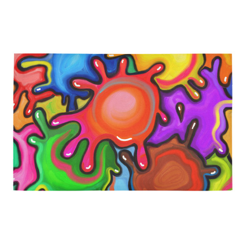 Vibrant Abstract Paint Splats Bath Rug 20''x 32''