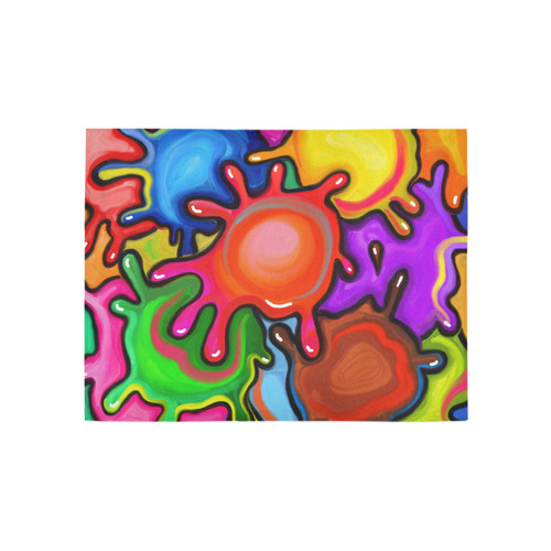 Vibrant Abstract Paint Splats Area Rug 5'3''x4'