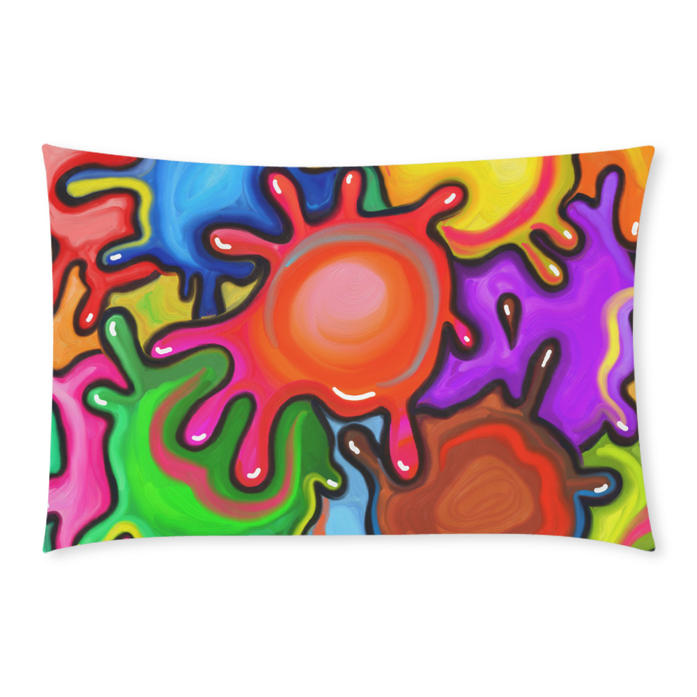 Vibrant Abstract Paint Splats 3-Piece Bedding Set