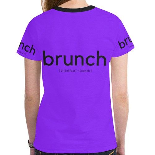 Womens T-Shirt Short Sleeve Purple S, M, L, XL Brunch Breakfast Lunch New All Over Print T-shirt for Women (Model T45)