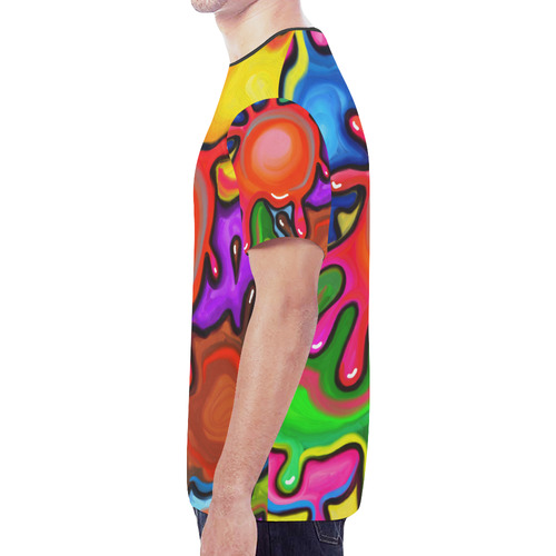 Vibrant Abstract Paint Splats New All Over Print T-shirt for Men (Model T45)