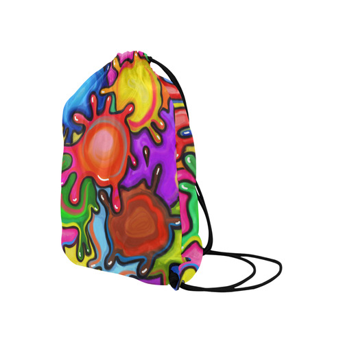 Vibrant Abstract Paint Splats Large Drawstring Bag Model 1604 (Twin Sides)  16.5"(W) * 19.3"(H)