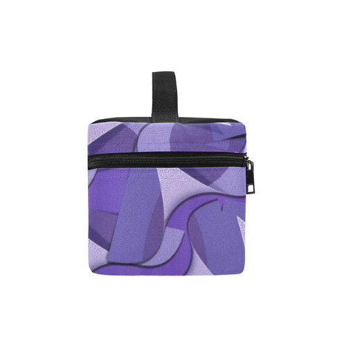 Ultra Violet Abstract Waves Cosmetic Bag/Large (Model 1658)
