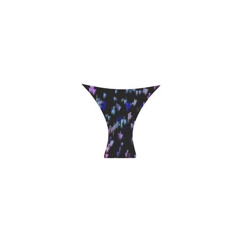 Blue and Pink Triangles on Black Custom Bikini Swimsuit (Model S01)