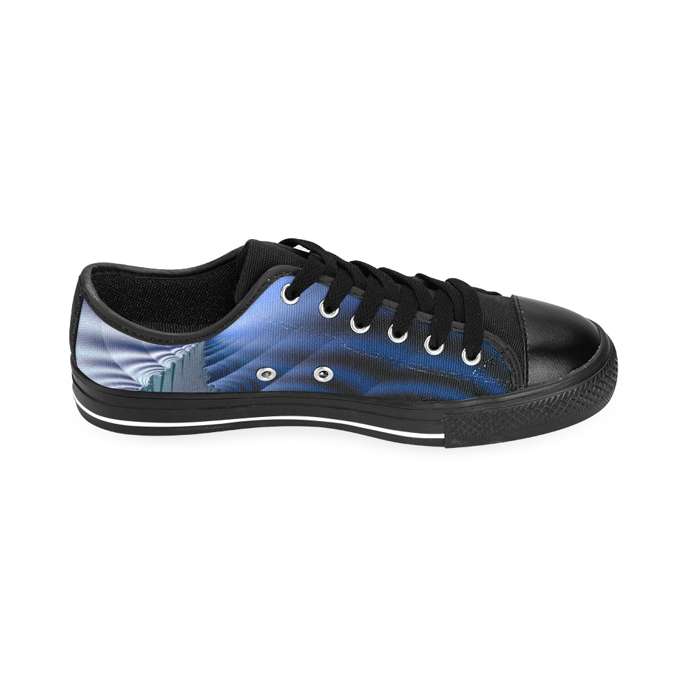 TWIGISLE Fractals of blue landscape Men's Classic Canvas Shoes/Large Size (Model 018)