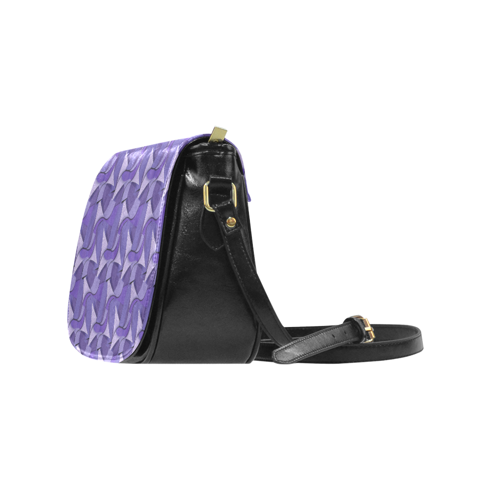 Ultra Violet Abstract Waves Classic Saddle Bag/Large (Model 1648)