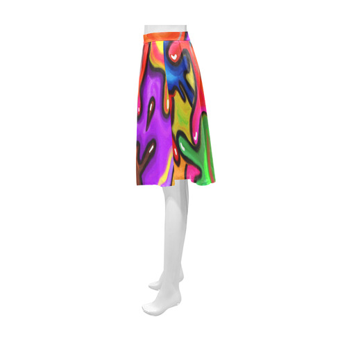 Vibrant Abstract Paint Splats Athena Women's Short Skirt (Model D15)