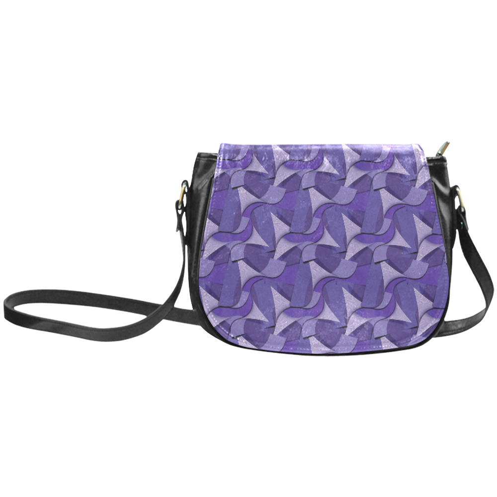 Ultra Violet Abstract Waves Classic Saddle Bag/Large (Model 1648)