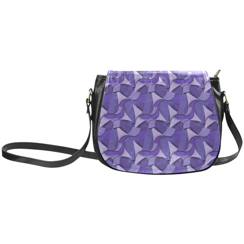 Ultra Violet Abstract Waves Classic Saddle Bag/Large (Model 1648)