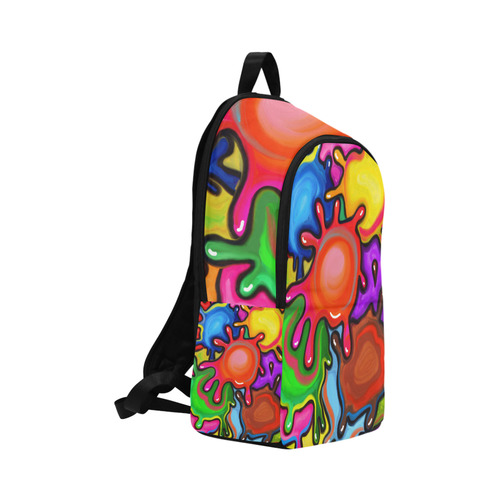 Vibrant Abstract Paint Splats Fabric Backpack for Adult (Model 1659)
