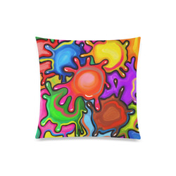 Vibrant Abstract Paint Splats Custom Zippered Pillow Case 20"x20"(One Side)
