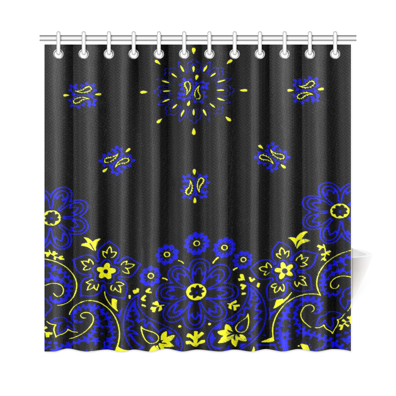 blue yellow bandana Shower Curtain 72"x72"