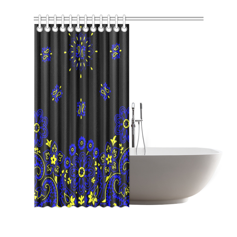 blue yellow bandana Shower Curtain 72"x72"