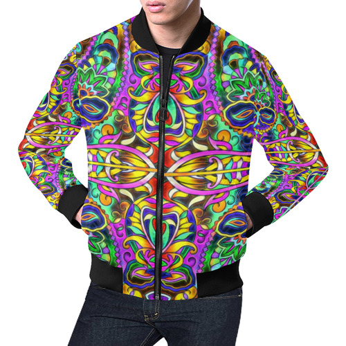 Oriental Ornaments Mosaic multicolored All Over Print Bomber Jacket for Men (Model H19)