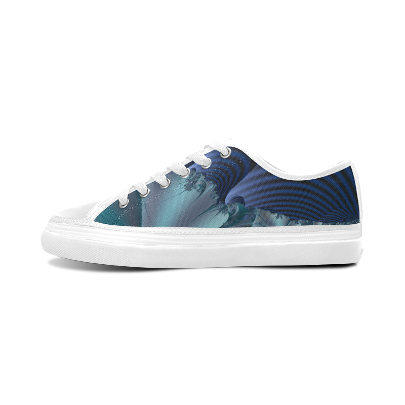TWIGISLE Fractals of blue landscape Women's Canvas Zipper Shoes/Large Size (Model 001)