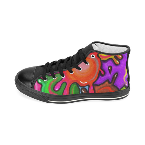 Vibrant Abstract Paint Splats Men’s Classic High Top Canvas Shoes (Model 017)