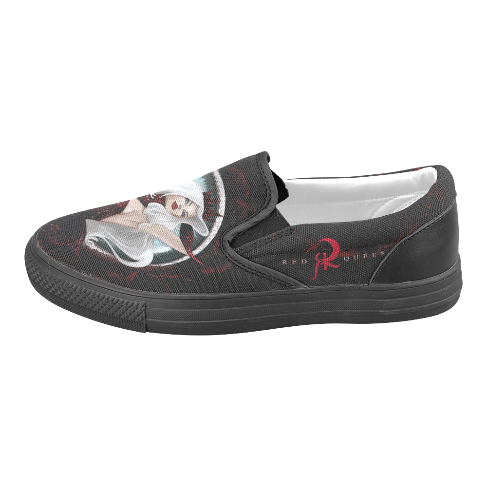 Red Queen Elena Painting Men's Slip-on Canvas Shoes (Model 019)