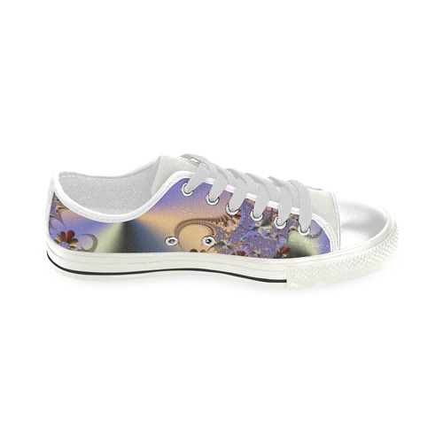 TWIGISLE Fractals with purple metallic shine Low Top Canvas Shoes for Kid (Model 018)