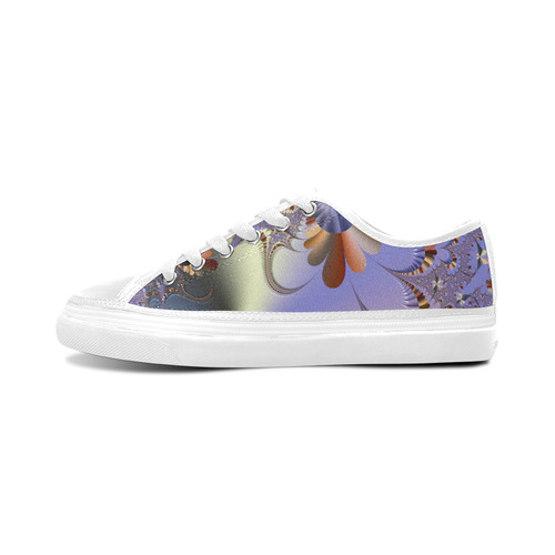 TWIGISLE Fractals with purple metallic shine Women's Canvas Zipper Shoes/Large Size (Model 001)