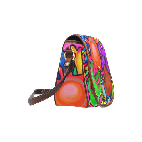 Vibrant Abstract Paint Splats Saddle Bag/Small (Model 1649) Full Customization