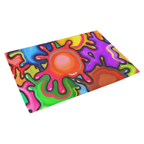 Vibrant Abstract Paint Splats Azalea Doormat 30" x 18" (Sponge Material)
