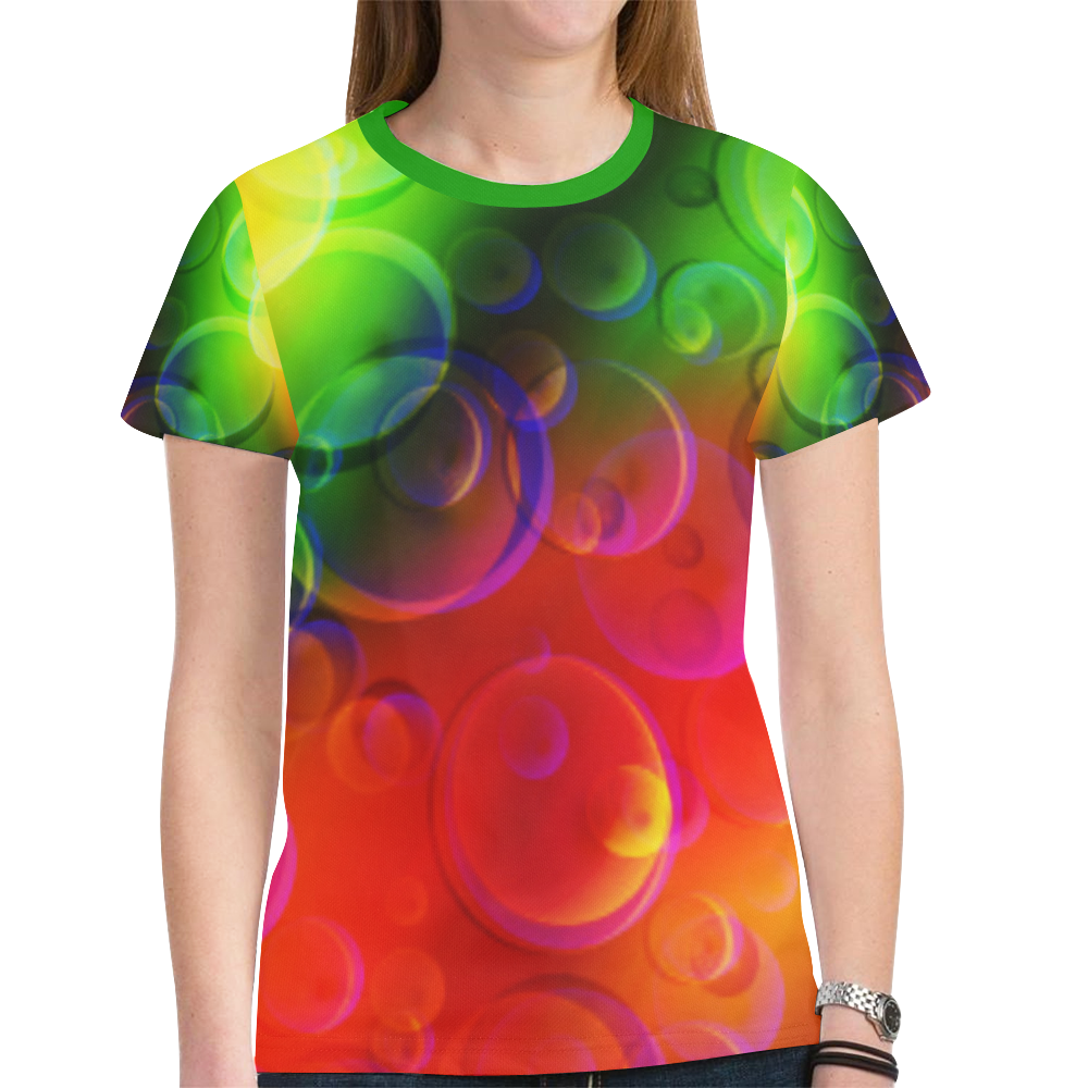 Bubbly New All Over Print T-shirt for Women (Model T45)