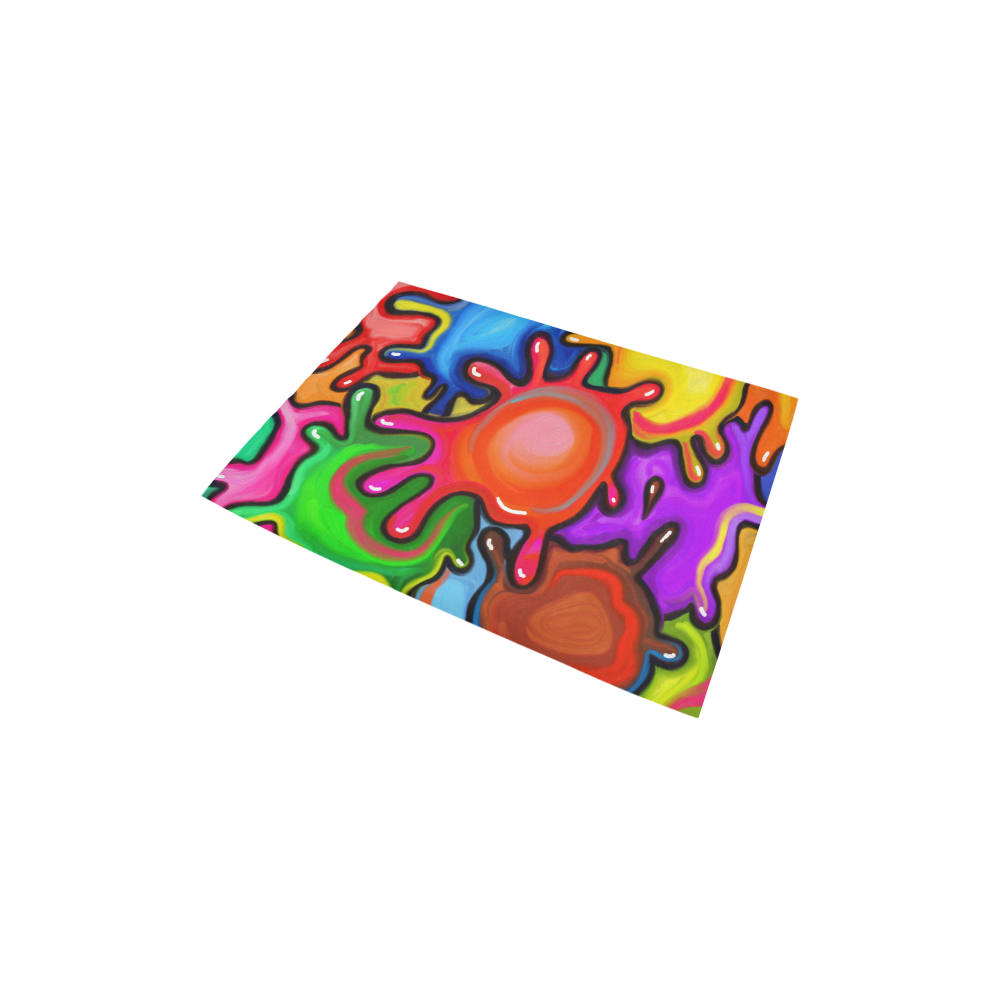 Vibrant Abstract Paint Splats Area Rug 2'7"x 1'8‘’