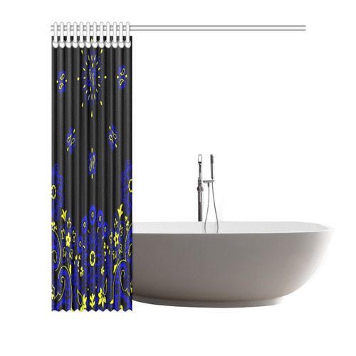 blue yellow bandana Shower Curtain 72"x72"