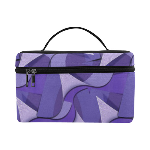 Ultra Violet Abstract Waves Cosmetic Bag/Large (Model 1658)