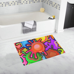 Vibrant Abstract Paint Splats Bath Rug 20''x 32''