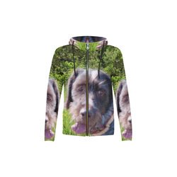 Dog Wirehaired Pointing Griffon All Over Print Full Zip Hoodie for Kid (Model H14)
