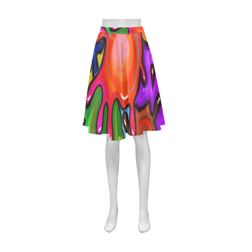 Vibrant Abstract Paint Splats Athena Women's Short Skirt (Model D15)