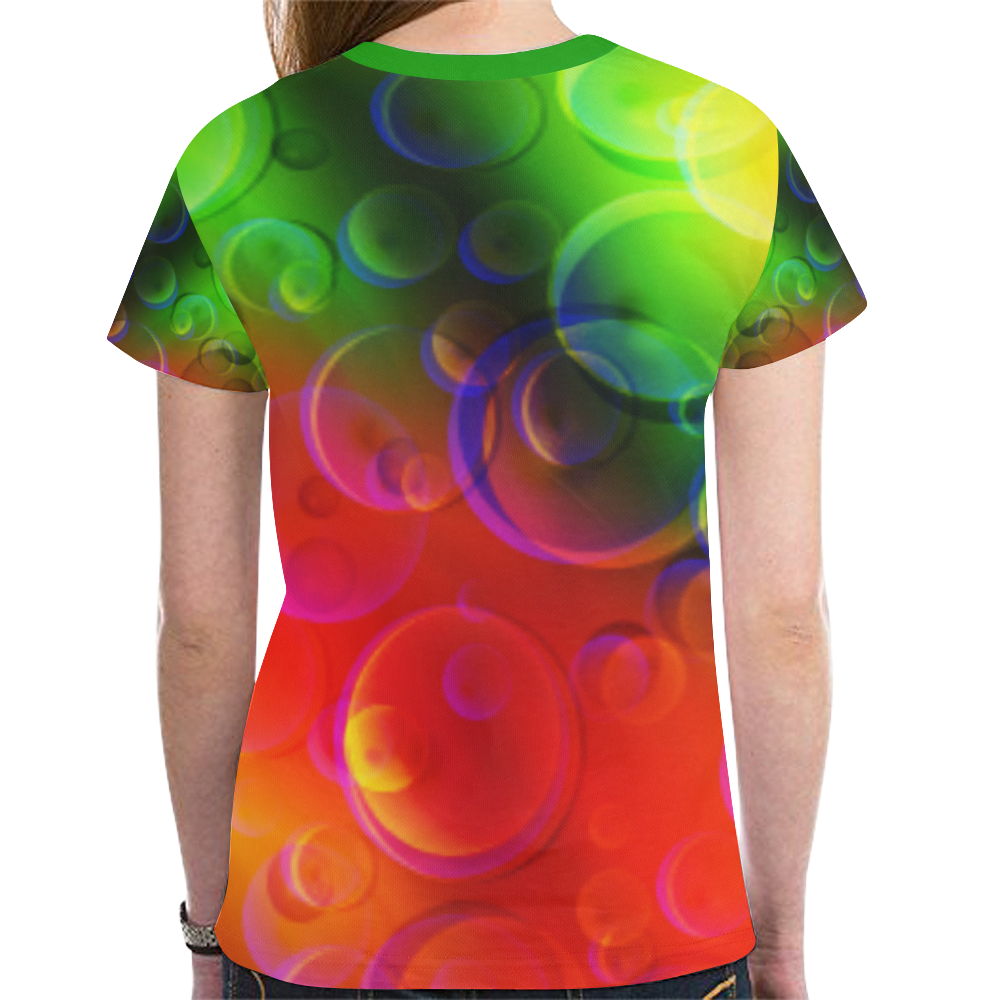 Bubbly New All Over Print T-shirt for Women (Model T45)