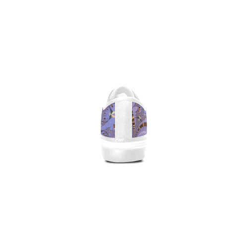 TWIGISLE Fractals with purple metallic shine Women's Canvas Zipper Shoes/Large Size (Model 001)