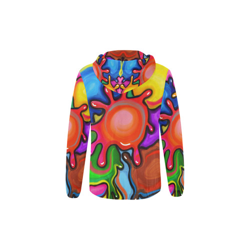 Vibrant Abstract Paint Splats All Over Print Full Zip Hoodie for Kid (Model H14)