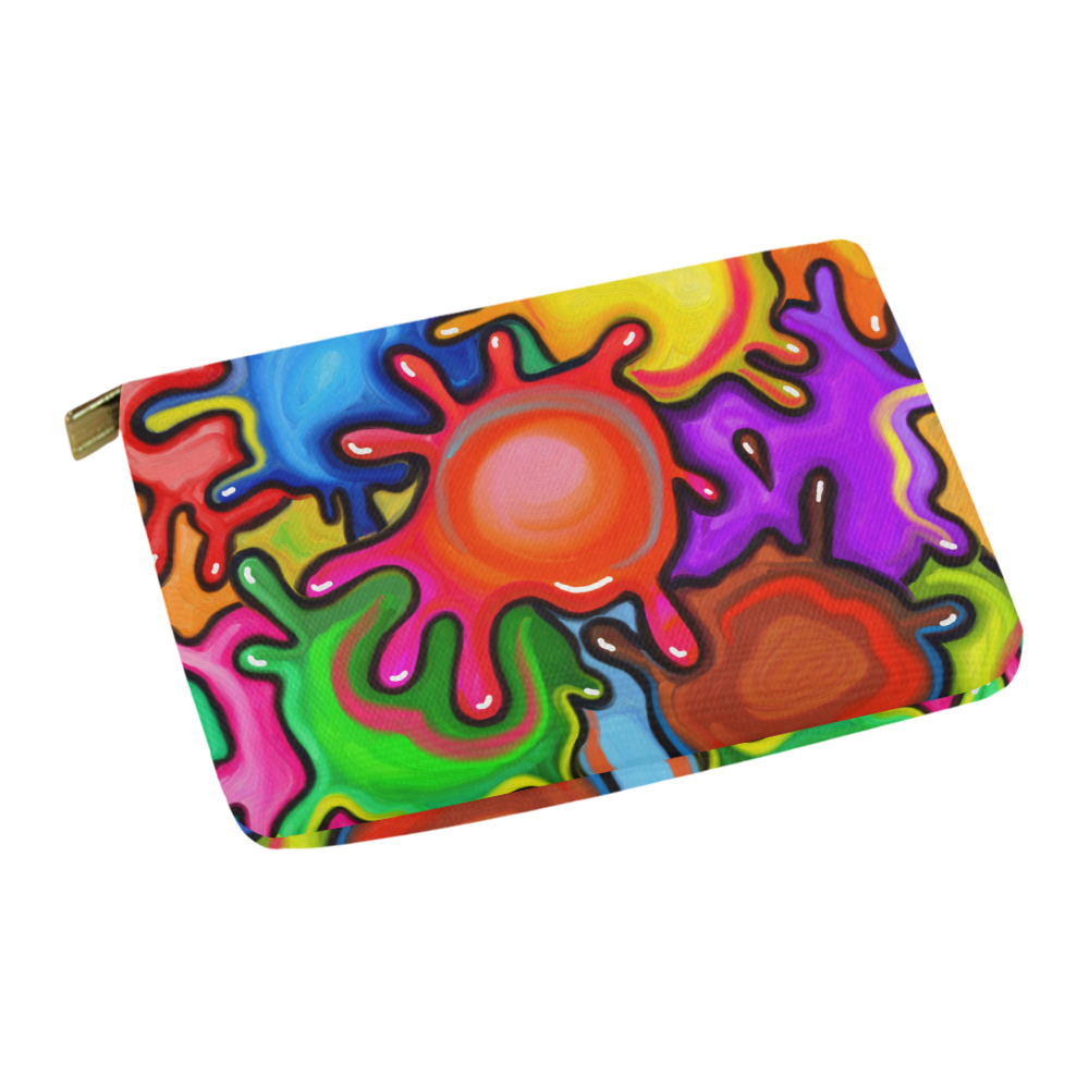 Vibrant Abstract Paint Splats Carry-All Pouch 12.5''x8.5''