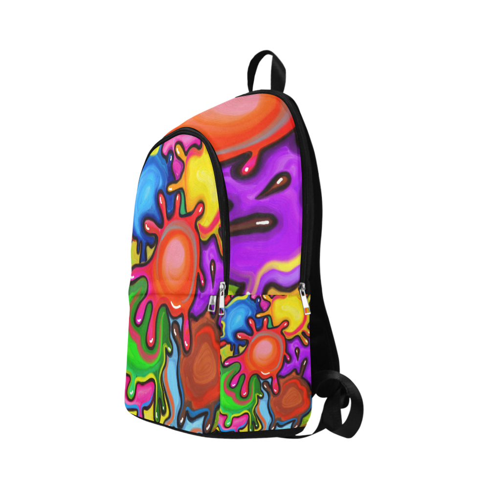 Vibrant Abstract Paint Splats Fabric Backpack for Adult (Model 1659)