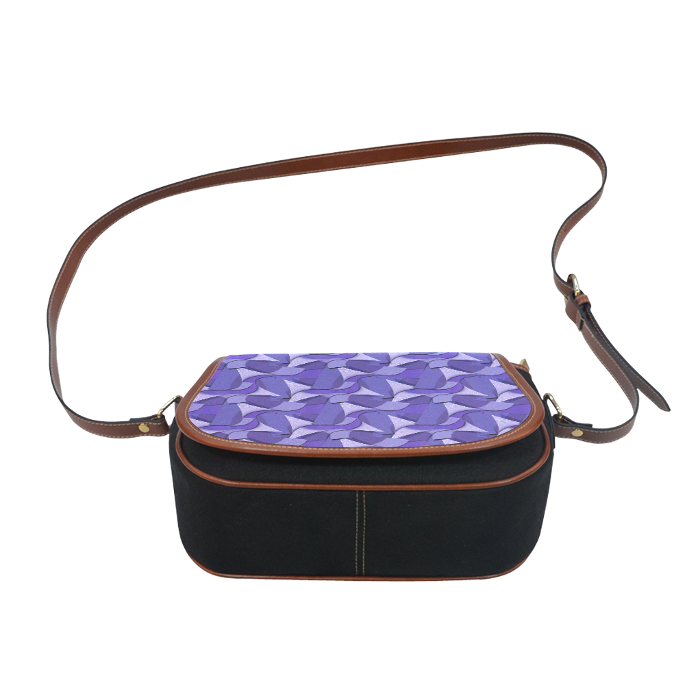 Ultra Violet Abstract Waves Saddle Bag/Small (Model 1649)(Flap Customization)
