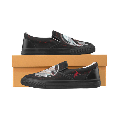 Red Queen Elena Painting Men's Slip-on Canvas Shoes (Model 019)