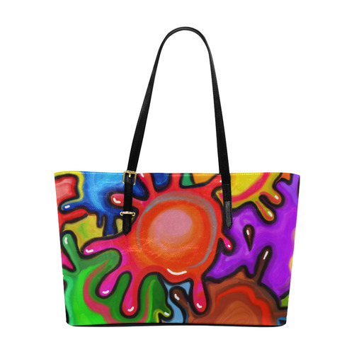 Vibrant Abstract Paint Splats Euramerican Tote Bag/Large (Model 1656)