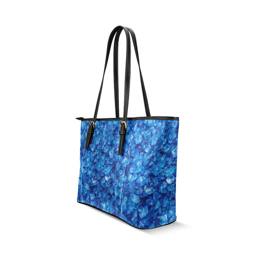 small sparkling pebbles (1)by JamColors Leather Tote Bag/Large (Model 1640)