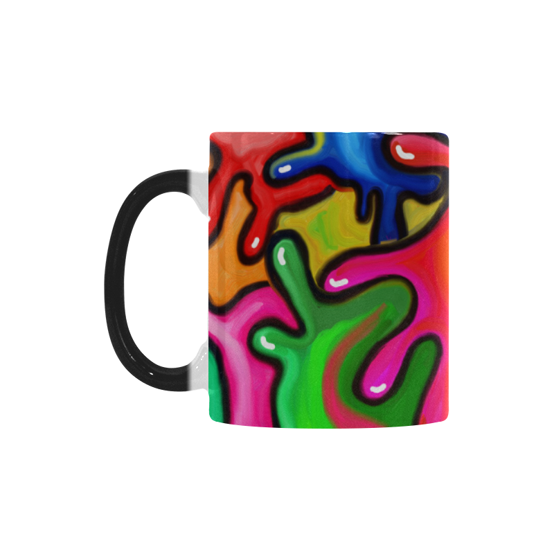Vibrant Abstract Paint Splats Custom Morphing Mug