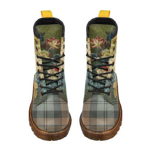 Old Masters (weathered muted munro tartan) High Grade PU Leather Martin Boots For Women Model 402H