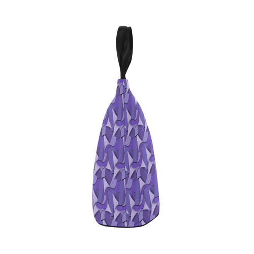 Ultra Violet Abstract Waves Nylon Lunch Tote Bag (Model 1670)