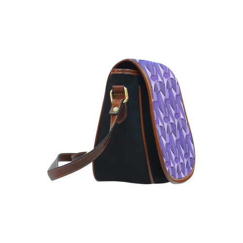 Ultra Violet Abstract Waves Saddle Bag/Small (Model 1649)(Flap Customization)