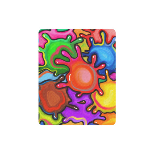 Vibrant Abstract Paint Splats Rectangle Mousepad