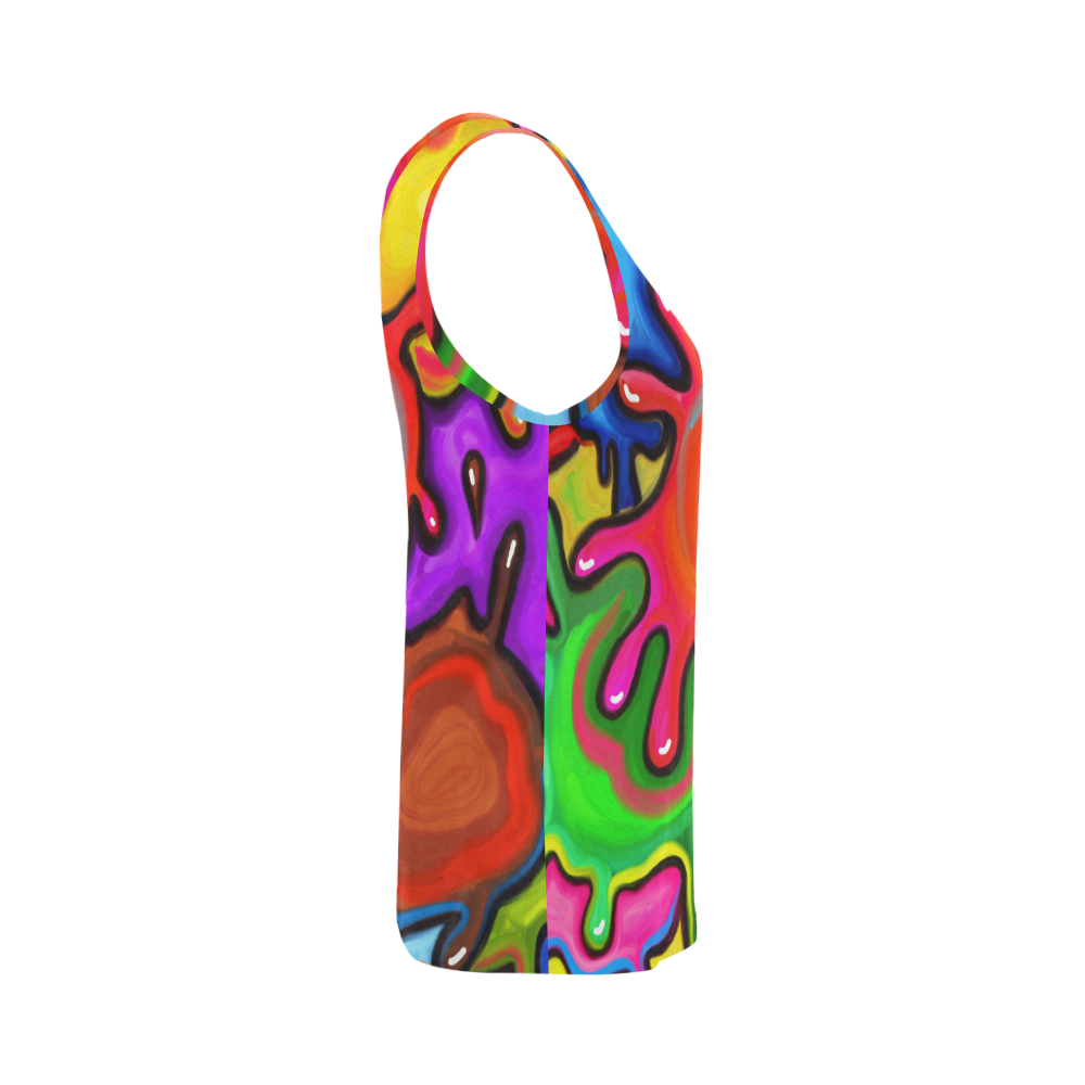 Vibrant Abstract Paint Splats All Over Print Tank Top for Women (Model T43)
